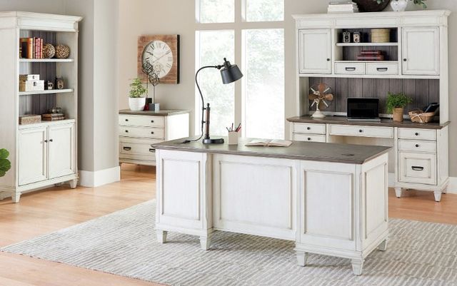 Martin Furniture Hartford Linen White Double Pedestal Desk-3