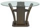 Elements International Dapper Glass Top Round Dining Table with Walnut Base-1