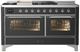 Ilve® Majestic III 60" Graphite Matte Pro Style Dual Fuel Natural Gas Range with French Top and Chrome Trim-0