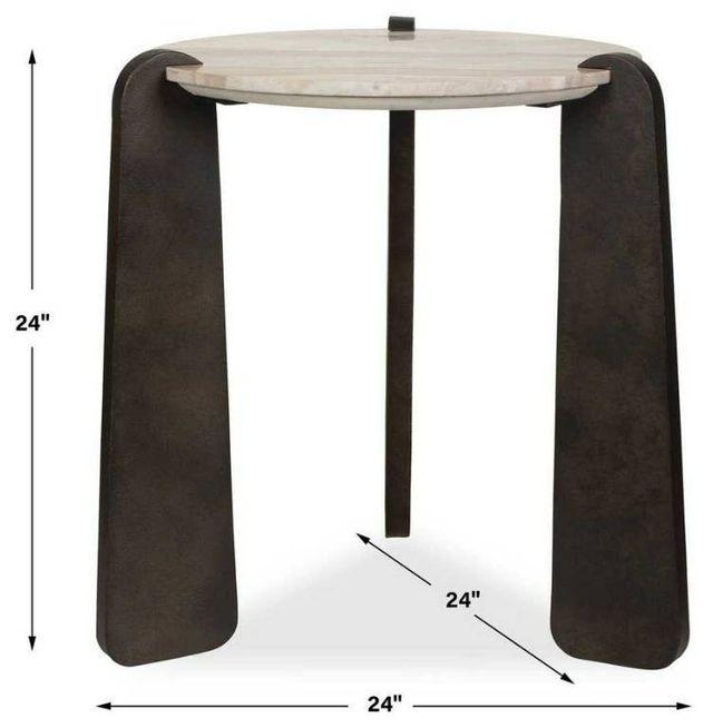 Uttermost® Talud Brown/Gray/White Side Table with Dark Bronze Legs-1