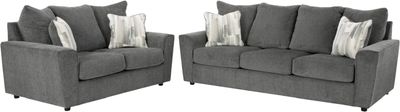 Signature Design by Ashley® Stairatt 2-Piece Gravel Sofa and Loveseat