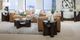 Magnussen Home® Beckham Glass Top Round Accent Table with Rustic Tavern Base-1