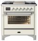 Ilve® Majestic III 36" Antique White Pro Style Dual Fuel Natural Gas Range with Triple Glass Door and Chrome Trim-0