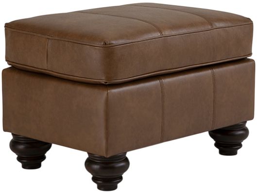 Best® Home Furnishings Customizable F24 Leather Ottoman with Espresso Legs