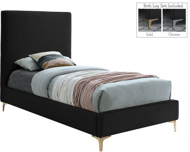 Meridian Furniture Geri Black Twin Upholstered Panel Bed-3