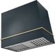 La Cornue Cornufé Loge 36" Quintessential Teal Wall Mounted Range Hood with Brushed Brass Trim-0