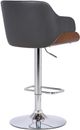 Armen Living Toby Chrome/Gray Adjustable Height Stool-4