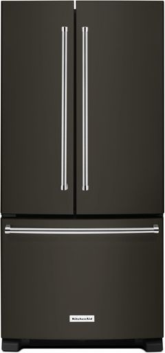 KitchenAid® 33 in. 22.1 Cu. Ft. Black Stainless Steel with PrintShield™ Finish French Door Refrigerator