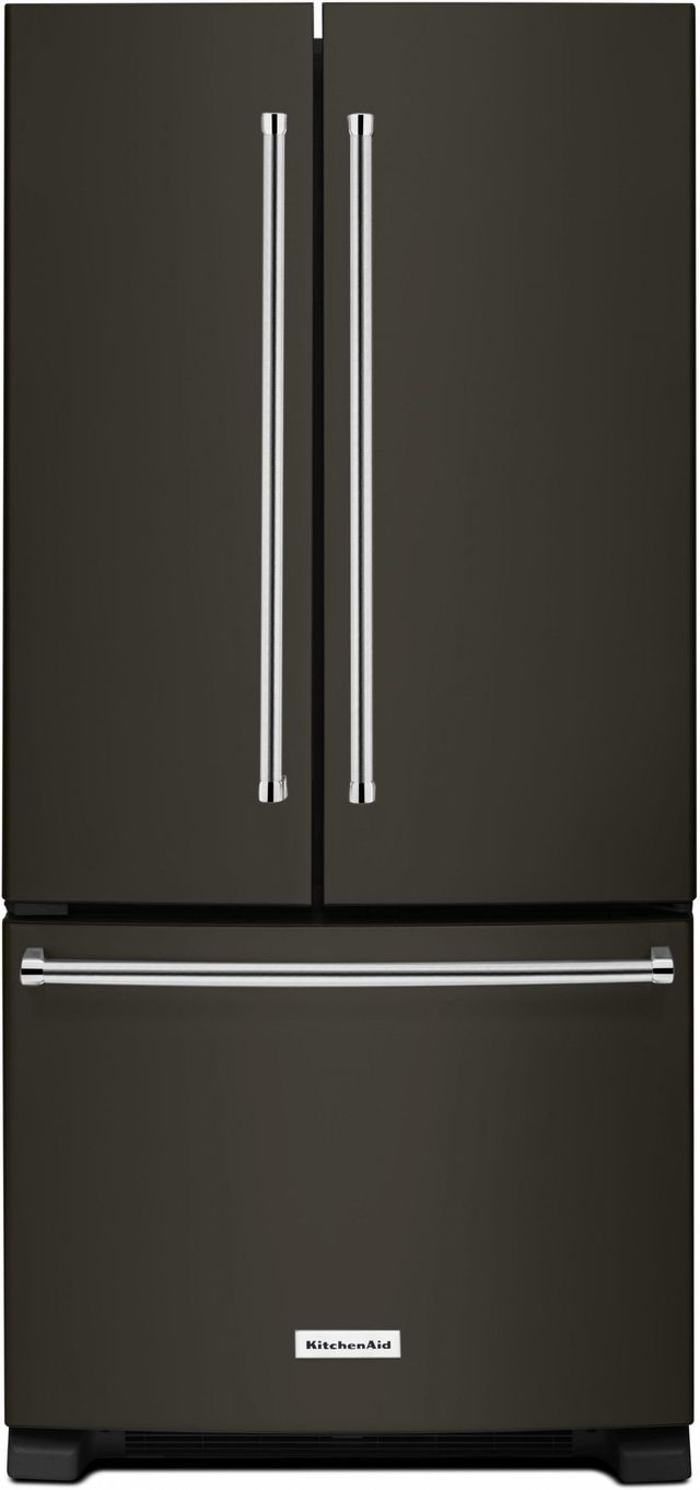 KitchenAid® 33 in. 22.1 Cu. Ft. Black Stainless Steel with PrintShield™ Finish French Door Refrigerator