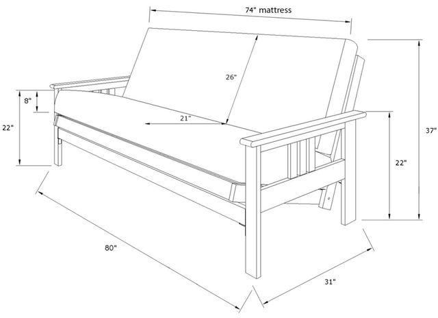 Kodiak Furniture Monterey Barbados Full Futon Frame with Storage-2