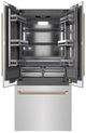 ZLINE Autograph Edition 36 " 19.6 Cu. Ft. Stainless Steel with Graphite Gray Interior and Champagne Bronze Helix Handles French Door Built-In Bottom Freezer Refrigerator with Water Dispenser and Ice Maker -2