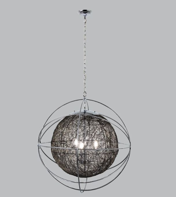 YHD Chrome 3-Light Orb Chandelier-1