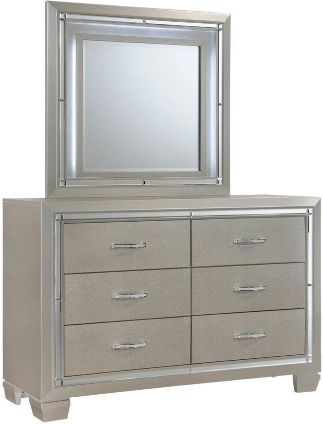 Elements International Platinum Champagne Youth Dresser and Mirror