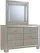 Elements International Platinum Champagne Youth Dresser and Mirror-0