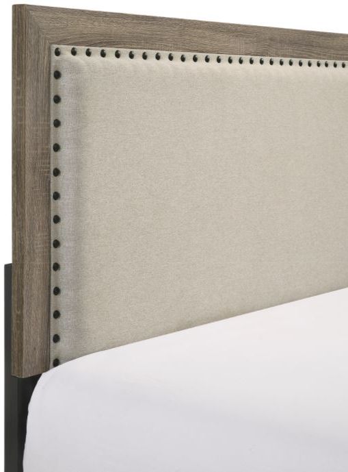 Crown Mark Millie Gray Twin Upholstered Panel Bed-2