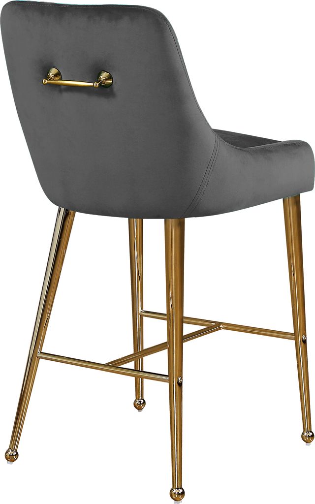 Meridian Furniture Owen Gray Velvet Counter Stool-1