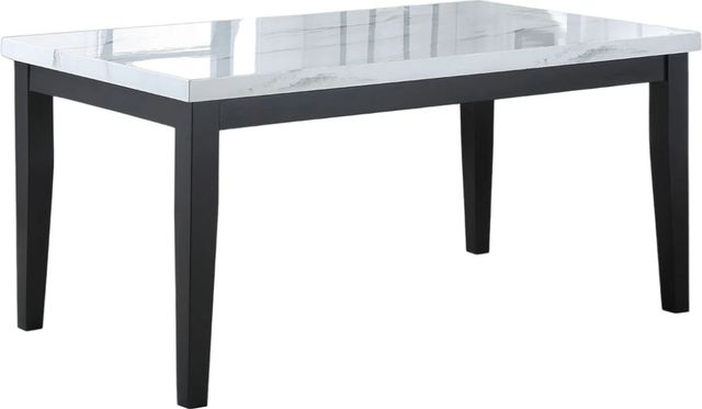 Steve Silver Co. Sterling White Dining Table with Cordovan Dark Cherry Base-0