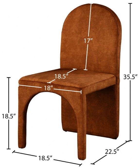 Meridian Furniture Summer Cognac Velvet Dining Side Chair-2
