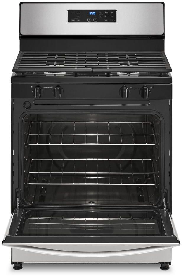 Whirlpool® 5.1 Cu. Ft. Stainless Steel Freestanding Gas Range-1