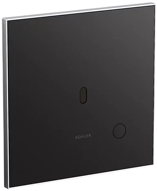KOHLER® Mach Flex™ Black/Polished Chrome Glass Faceplate for Concealed Touchless Urinal Flushometer, 0.5 Gpf-0