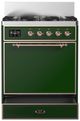 Ilve® Majestic III 30" Emerald Green Pro Style Dual Fuel Liquid Propane Range with Solid Door and Copper Trim-2