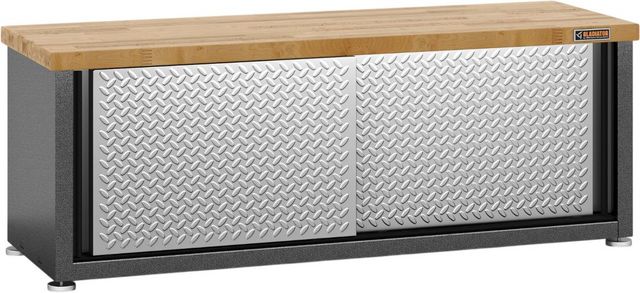Gladiator® 54" Silver Tread Storage Shoe Bench-1