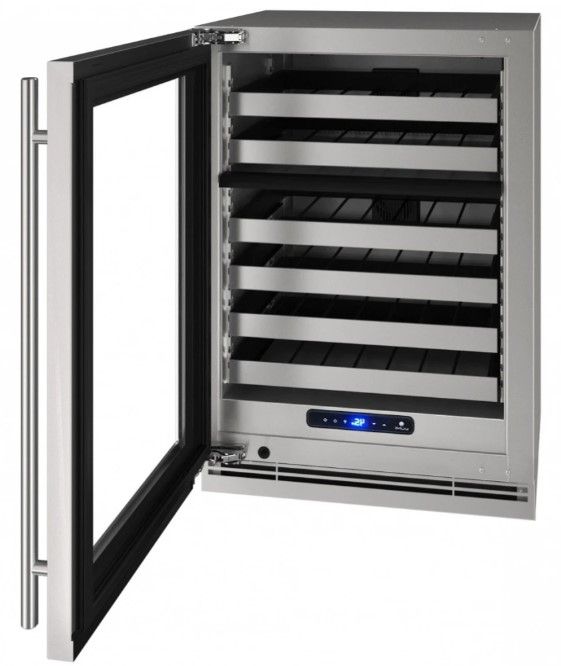U-Line® 5 Class Stainless Steel 24" Dual Zone Wine Refrigerator-1