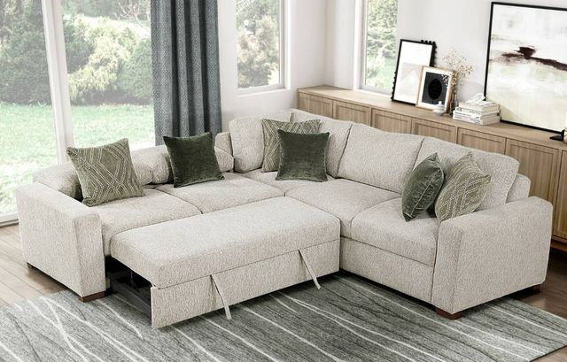 Homelegance® Isla 3-Piece Sand L-Shape Sleeper Sectional Sofa-1