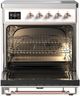 Ilve® Majestic III 30" White Pro Style Induction Range with Triple Glass Door and Copper Trim-1
