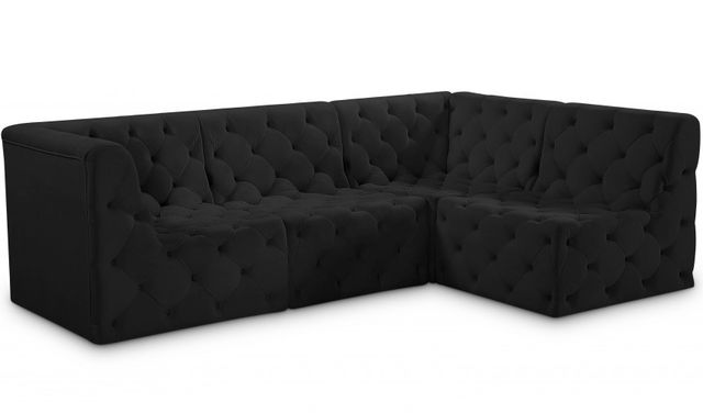 Meridian Furniture Tuft 4-Piece Black Modular Sectional Set-0