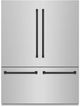 ZLINE Autograph Edition 60" 32.2 Cu. Ft. Stainless Steel Built-In French Door Refrigerator with Graphite Gray Interior and Matte Black Accents-0