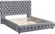 Crown Mark Flory Gray Upholstered Queen Panel Bed-2