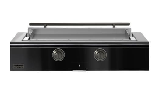 Caliber™ Rockwell Social 48" Gloss Black Built-In Liquid Propane Outdoor Griddle with Pewter Hardware-0
