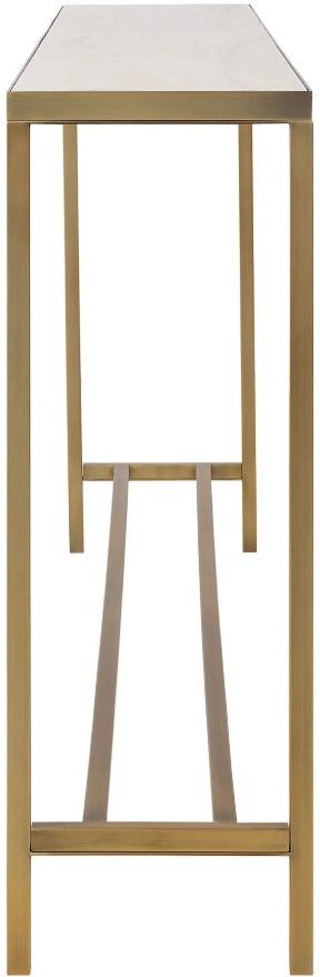 Renwil® Bodin Natural Console Table with Antique Brushed Brass Frame-3
