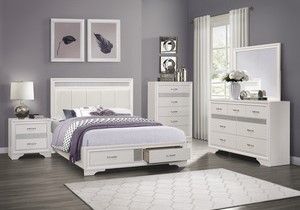 Mazin Furniture Luster White Chest-3