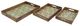 A & B Home 3-Piece Brown/Green/White/Yellow Rectangular Tray Set-0
