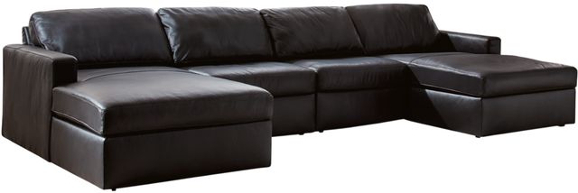 Signature Design by Ashley® ModMax II 4-Piece Black U-Shape Double Chaise Sectional-0
