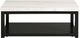 Elements International Marcello White Marble Top Coffee Table with Black Base-1