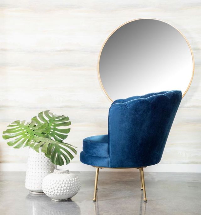 Coaster® Blue Channeled Tufted Barrel Accent Chair-2