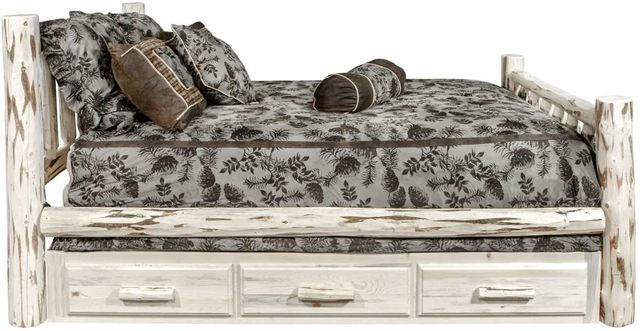 Montana Woodworks® Montana Collection Clear Lacquer Twin Bed with Storage-3