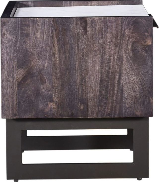Moe's Home Collection Paloma Black Nightstand with White Marble Top-3