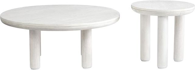 Magnussen Home® Sunset Cove 2-Piece Moonlight Pearl Nesting Cocktail Tables Set with Casters-3