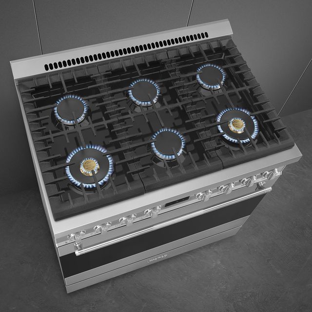 Smeg Professional 36" Stainless Steel Pro Style Gas Range-4