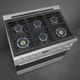 Smeg Professional 36" Stainless Steel Pro Style Gas Range-4