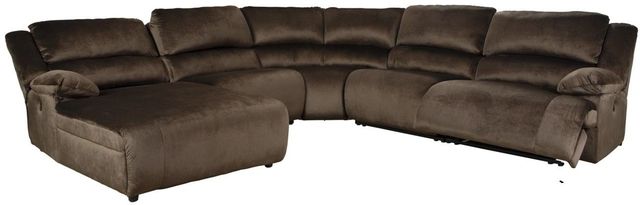 Signature Design by Ashley® Clonmel 5-Piece Chocolate Power Reclining Left-Arm Facing Sectional and Chaise-1
