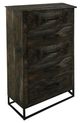 International Furniture Direct Dark Teak Stained Dark Chest-0