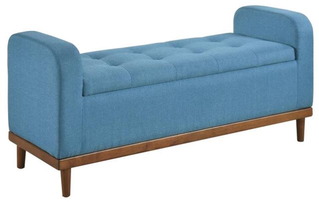 Mazin Furniture Brigitte Blue Lift Top Storage Bench-0