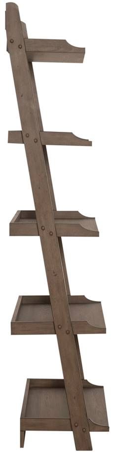 Liberty Furniture Americana Farmhouse Dusty Taupe Leaning Pier Bookcase-2