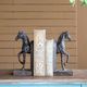 A & B Home Dark Bronze Trotting Horse Bookends-4
