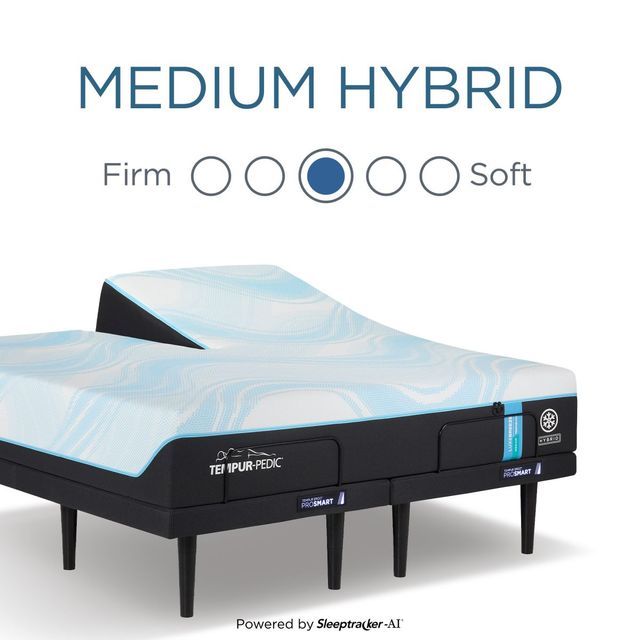 Tempur-Pedic® TEMPUR-LuxeBreeze® 13" Hybrid Medium Smooth Top Split Head King Mattress-3